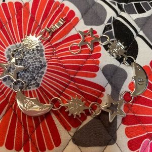 Sterling Silver Star and Moon Bracelet